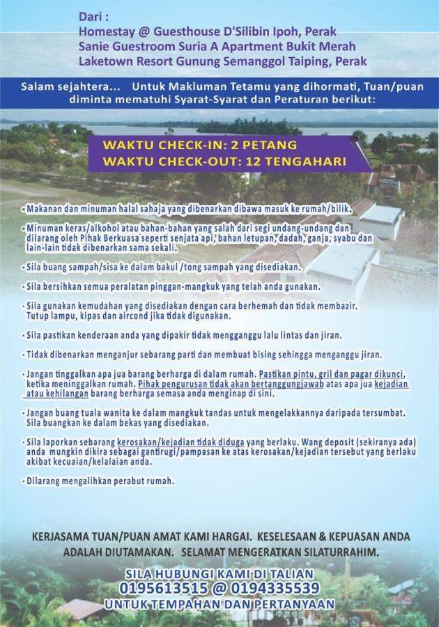 Sanie Guest Room Suria A' Apartment, Bukit Merah Laketown Resort Kampong Kubu Gajah  外观 照片